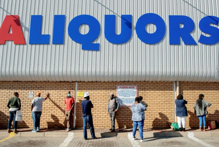 Drinkers queued up in South Africa as an alcohol ban was lifted