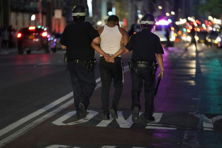New York police said they had arrested 'hundreds' across the city