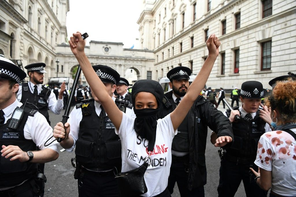 Anger And Sadness As Londoners Protest George Floyd Killing