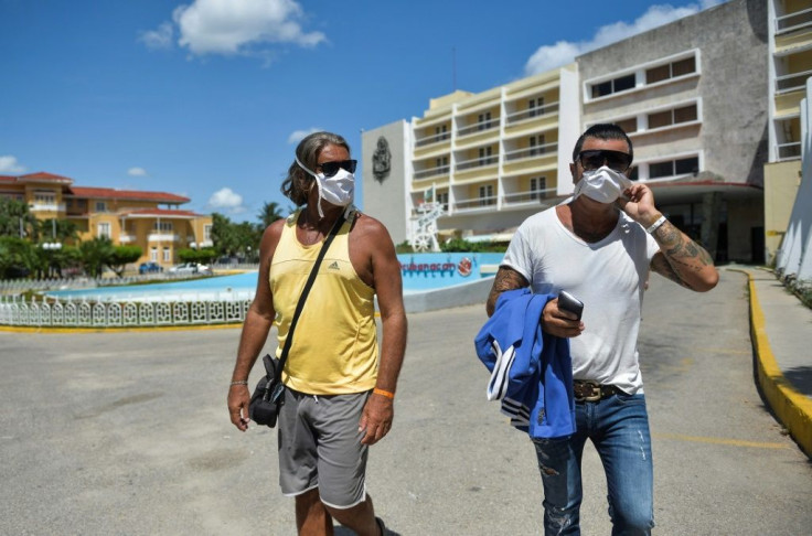 Italian tourists sightsee in Havana after spending time in quarantine during the coronavirus pandemic