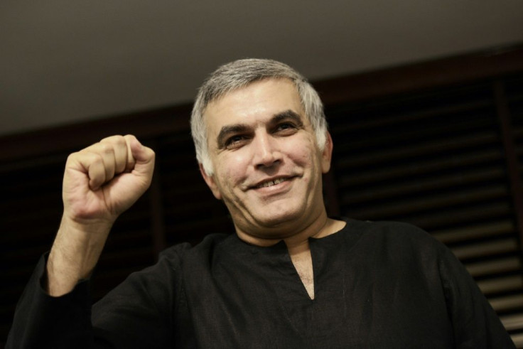 Bahraini human rights activist Nabeel Rajab, seen here in 2014, has served time for "insulting the state", spreading false news, and "publicly offending a foreign country" -- Bahrain's neighbour Saudi Arabia