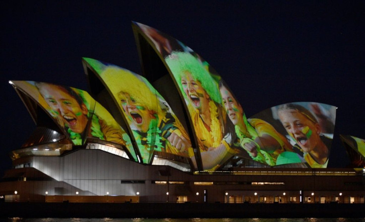 Sydney Opera House is lit up in celebration of Australia and New Zealandâs joint bid to host the FIFA Womenâs World Cup 2023