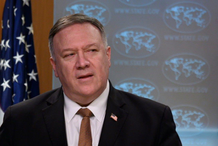 US Secretary of State Mike Pompeo, seen here in March 2020, is pushing the UN Security Council to extend an arms embargo on Iran