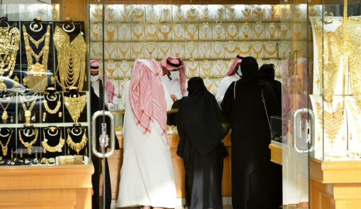 Saudis shop for jewellery at Riyadh's Taiba gold market on Monday, two days ahead of the hike