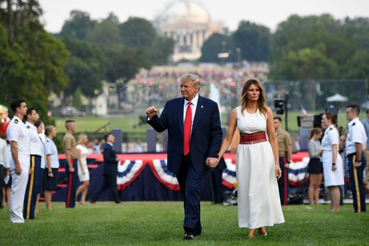 US President Donald Trump and first lady Melania Trump host the 2020 "Salute to America" on the South Lawn of the White House on July 4, 2020