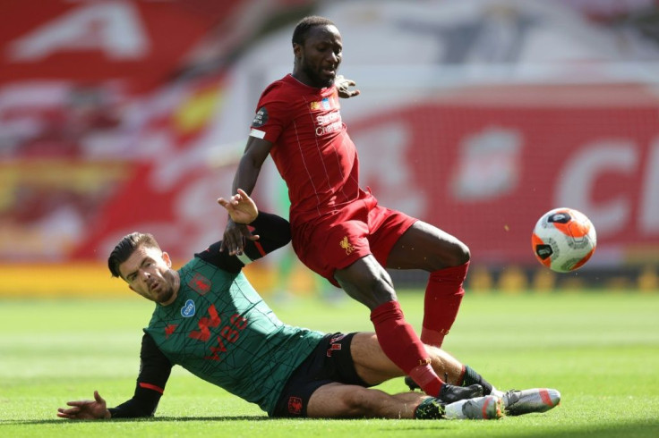 Aston Villa's Jack Grealish stops Liverpool's Naby Keita in his tracks