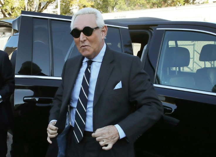 Roger Stone, a former advisor to US President Donald Trump, is seen arriving in November 2019 for his trial in Washington on charges of lying to Congress and witness tampering