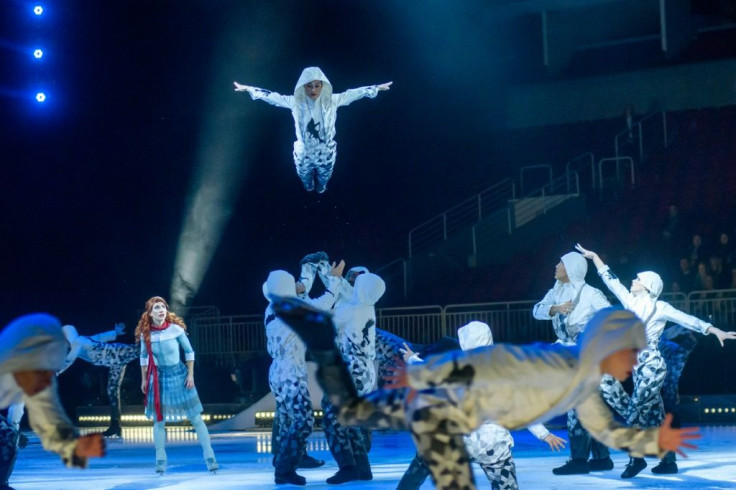 Cirque du Soleil (acrobats pictured January 2020) was forced to cancel 44 shows around the globe in March 2020 as efforts to curb the coronavirus pandemic prevented large audiences from gathering