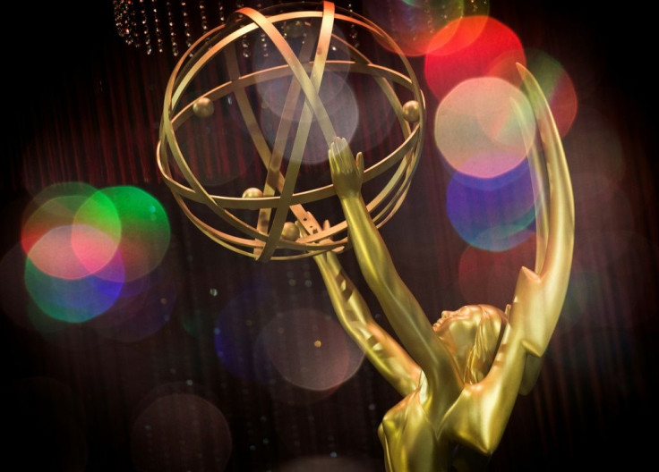 (FILES) This file double exposure photo taken on September 12, 2019 shows the Emmy Awards statue during the 71st Emmy Awards Governors Ball press preview in Los Angeles, California.
