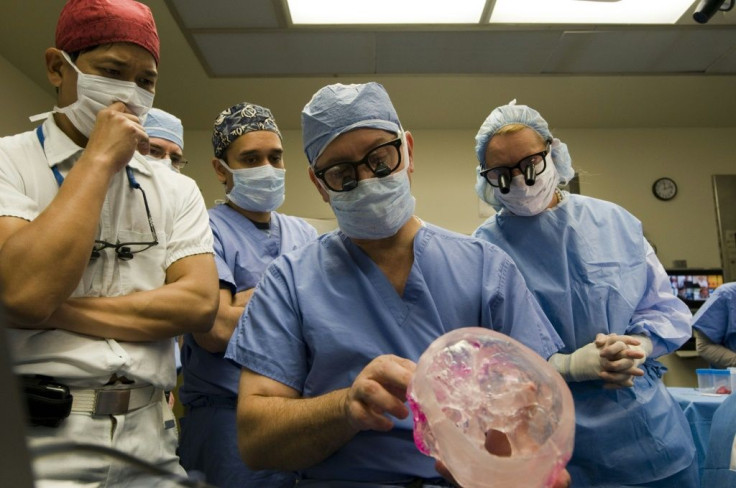 Doctors at the Cleveland Clinic -- (L-R) Dr. Risal Djohan, Dr. Daniel Alam, Dr. Francis Papay and Dr. Maria Siemionow -- completed the operation on Connie Culp in December 2008