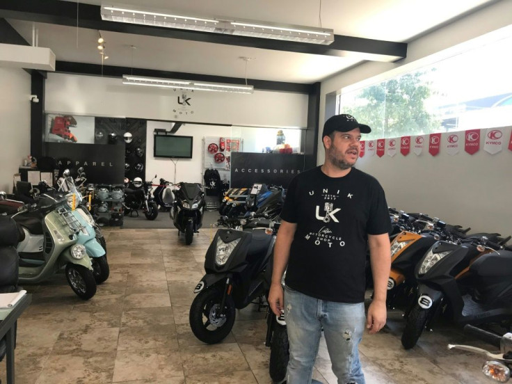 Chris Benson, general manager of the Unik Moto shop in Long Island City on June 30,2020