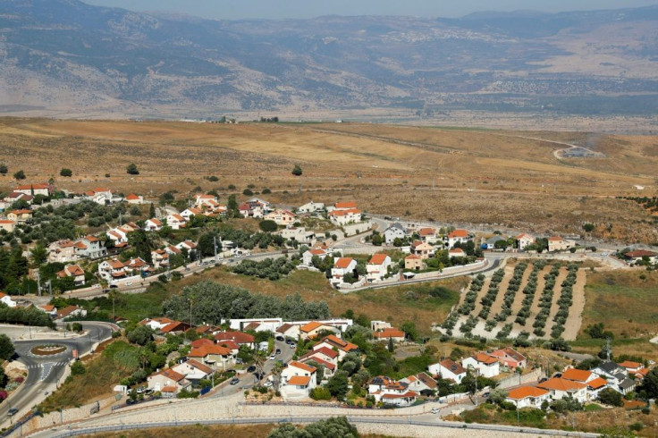 The Israeli northern town of Metula in the foreground and the Lebanese southern plain of Marjayoun