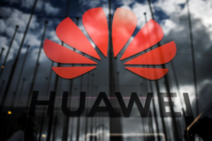 The logo of Chinese telecom giant Huawei is pictured during Europe's largest tech fair, the Web Summit, in Lisbon in November 2019 amid US efforts to shun the company