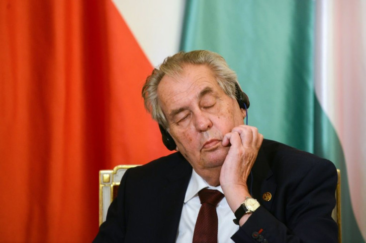 Outspoken Czech President Milos Zeman, seen here in October 2019, will meet US Secretary of State Mike Pompeo in Prague