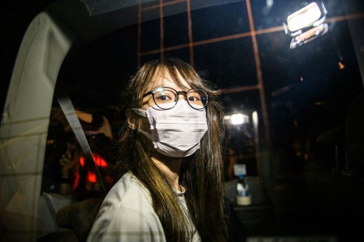 Agnes Chow was arrested by police officers with Hong Kong's new national security unit