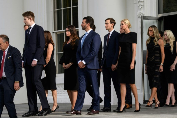 Many members of Donald Trump's family, shown here in August 2020 at the funeral of the president's brother Robert, are playing key roles in this year's Republican National Convention