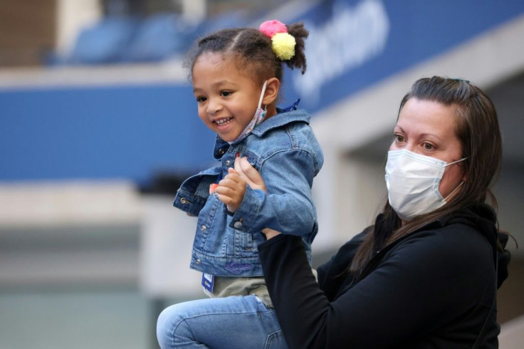Serena Williams' daughter Olympia watched her mum in action at the US Open