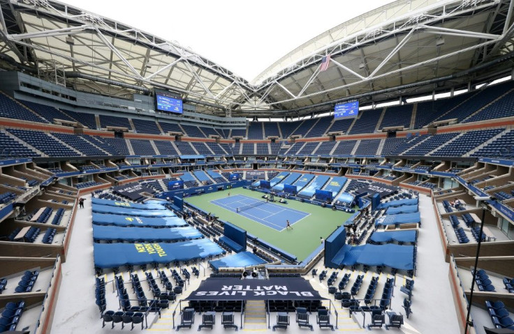 A general view of Arthur Ashe Stadium at the behind-closed-doors 2020 US Open