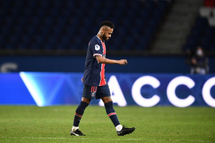 Neymar trudges off after he was sent off in injury time