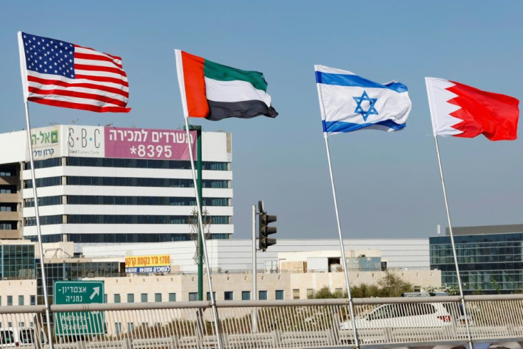 Flags fly in Israel -- of the US, the UAE, Israel and Bahrain -- ahead of the signing on Tuesday of agreements to normalise ties between the nations