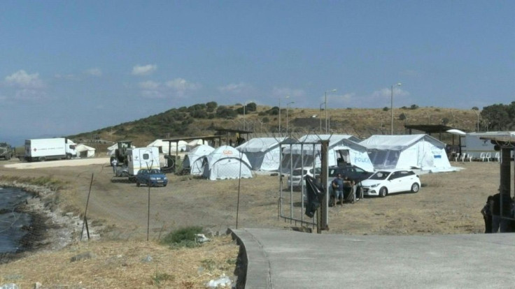 A new camp is set up after the Moria fire