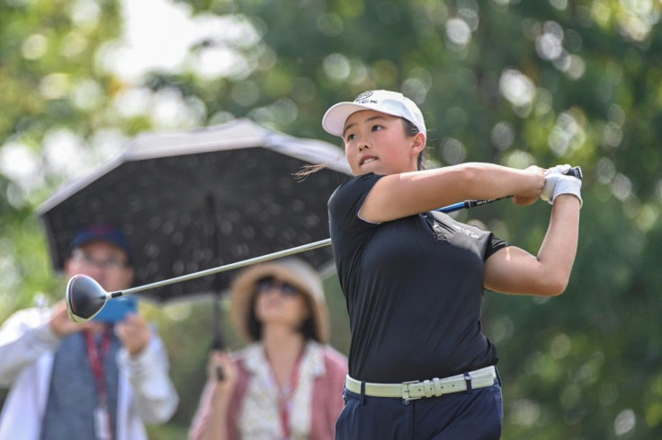 Hat-trick of wins: China's 17-year-old Yin Ruoning, seen here competing as an amateur at the US LPGA Tour's Shanghai event last year