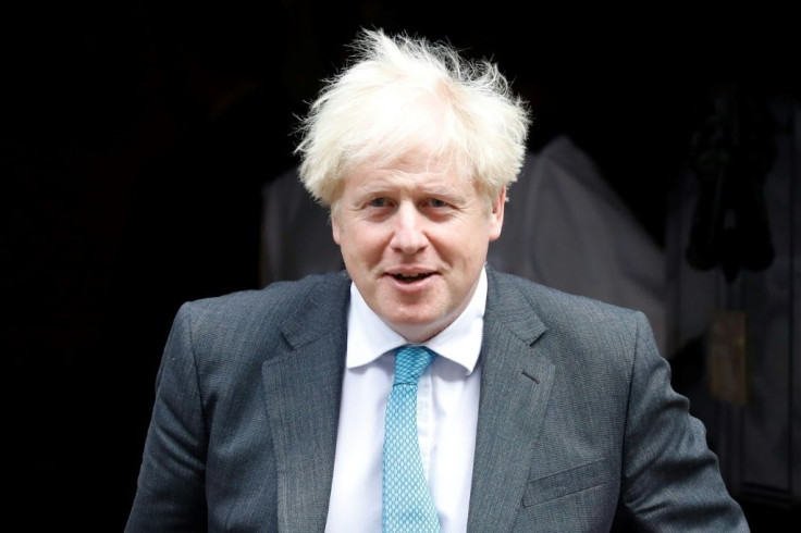 Britain's Prime Minister Boris Johnson leaves 10 Downing Street in London on Wedneday to attend the weekly Prime Minister's Questions (PMQs) session in the House of Commons.