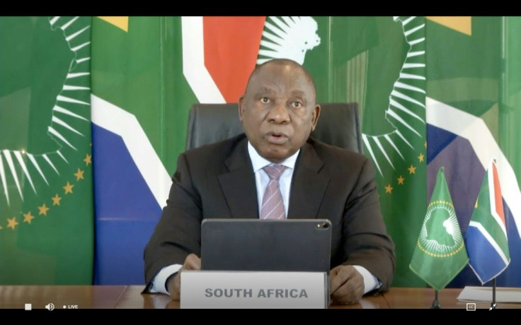 President Cyril Ramaphosa - here in May 2020 - said that international travel would "gradually and cautiously" resume on October 1st