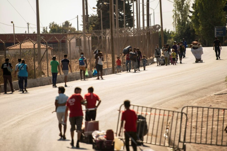 Around 1,200 on Tuesday entered the temporary new camp on Lesbos