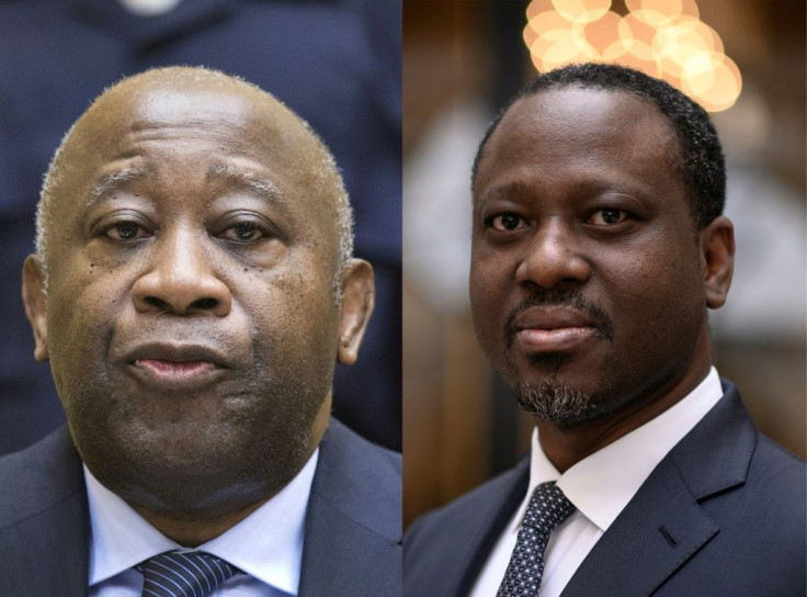 Anger: Former Ivory Coast president Laurent Gbagbo, left, and former rebel leader and ex-premier Guillaume Soro