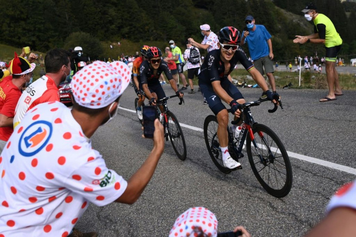Michal Kwiatkowski (R) and Ineos team-mate Richard Carapaz took a stage win and the polka dot jersey on Thursday