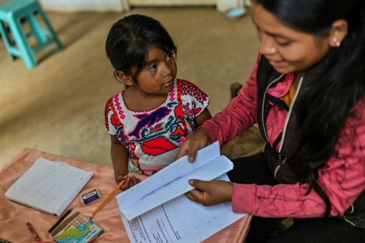 The village has no internet, computers or television signal that would enable the children to follow distance learning