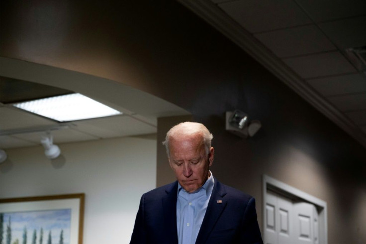 Democratic presidential candidate Joe Biden delivers a statement on the passing of US Supreme Court Justice Ruth Bader Ginsburg