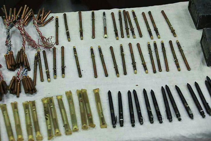 A stash of pen guns found by Afghan authorities on display in the capital