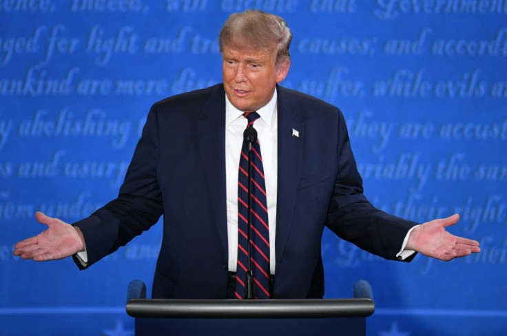 US President Donald Trump speaks during the first presidential debate at Case Western Reserve University and Cleveland Clinic in Cleveland