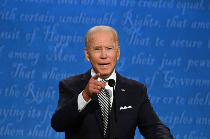Democratic presidential candidate Joe Biden speaks during the first presidential debate at the Case Western Reserve University and Cleveland Clinic
