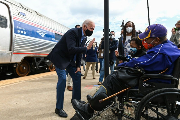Democratic presidential candidate Joe Biden met voters during a campaign stop in Alliance, Ohio the morning after a bruising debate with President Donald Trump in Cleveland just five weeks before the US election on November 3, 2020