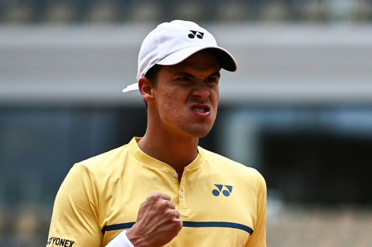 Breakthrough: Daniel Altmaier celebrates after winning a point against Matteo Berrettini