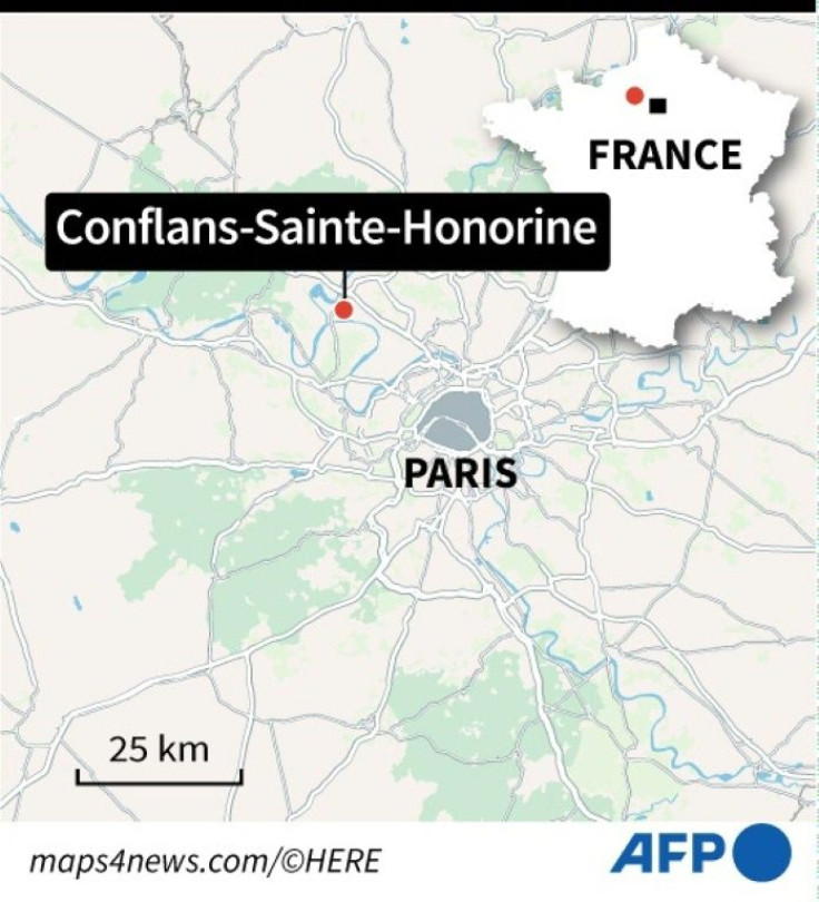 The attack took place in Conflans Saint-Honorine, a northwestern suburb around 30 kilometres from central Paris