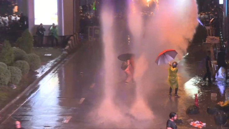 Water cannon used on protesters