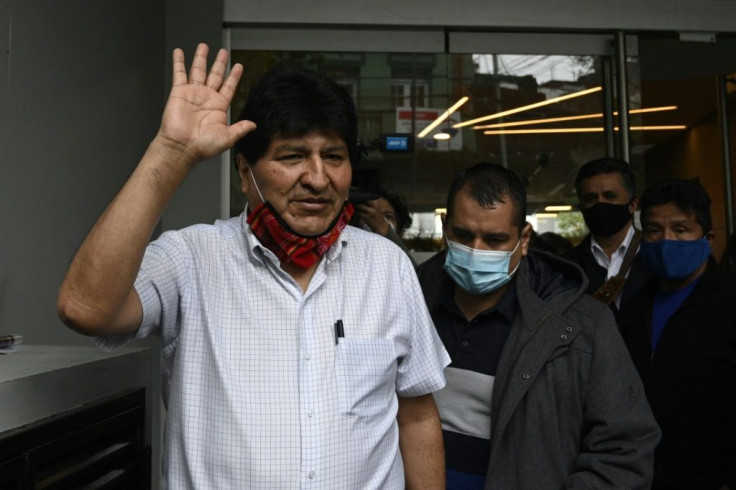 Former Bolivian president Evo Morales, pictured here on October 22, 2020, left Argentina for Venezuela on Friday, a report said