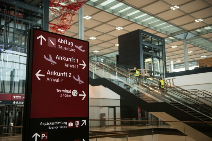 Staff were still putting the finishing touches to the Berlin airport a few days before opening
