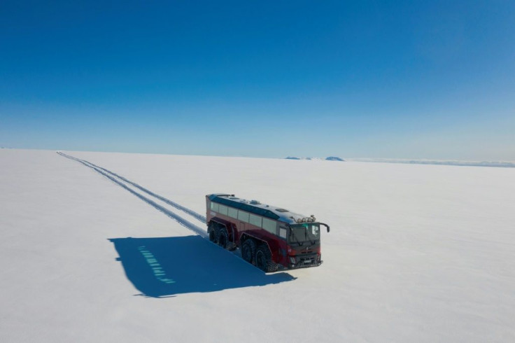 The glacier mega bus is named Sleipnir after the mythical eight-legged horse ridden by the Norse god Odin