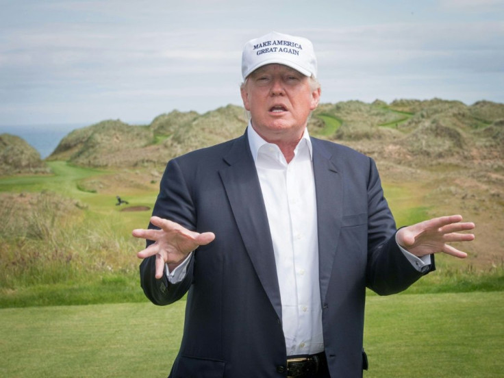 Donald Trump, then campaigning for the Republican Party nomination, visited his course north of Aberdeen in June 2016 -- on arrival at Glasgow Prestwick Airport he was serenaded by a spoof Mariachi band