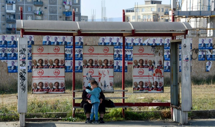 Campaign posters are everywhere in the Georgian capital Tbilisi