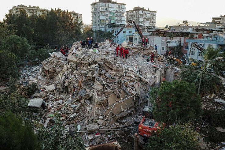 Rescuers race to find survivors in the Turkish region of Izmir after an earthquake hit Friday