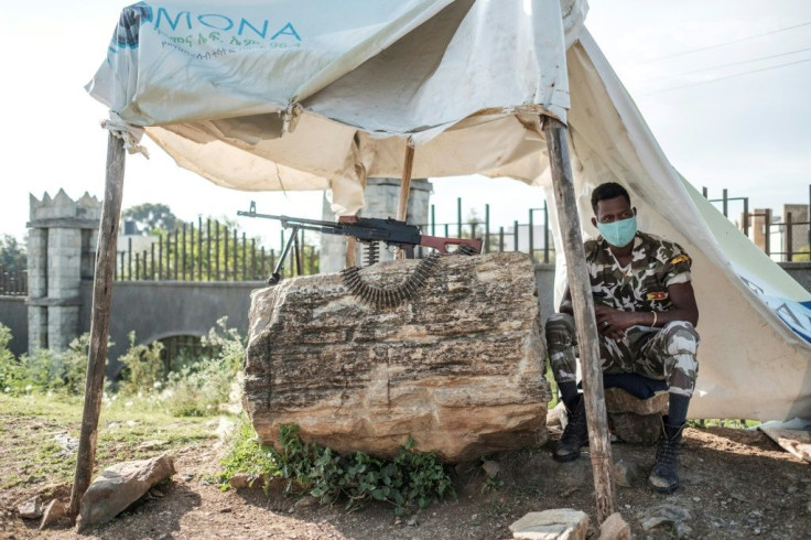 A member of Tigray police at a checkpoint in the outskirts of regional capital Mekele on September 9, 2020