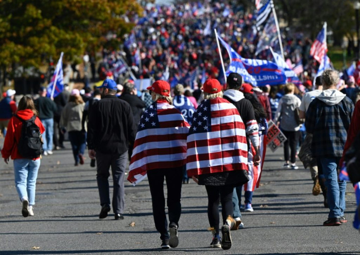 Supporters of US President Donald Trump rally in Washington, claiming that the November 3 election was fraudulent