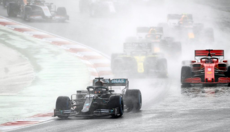 Hamilton battled to the front of the field in wet and treacherous conditions in Istanbul