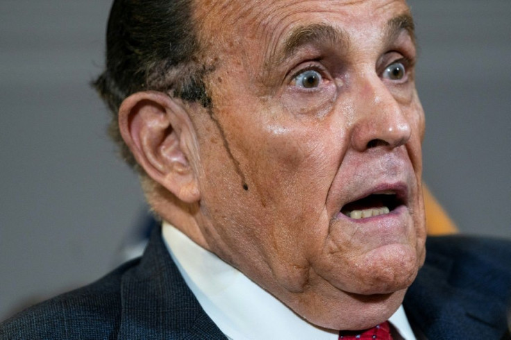 WASHINGTON, DC - NOVEMBER 19: Rudy Giuliani speaks to the press about various lawsuits related to the 2020 election, inside the Republican National Committee headquarters on November 19, 2020 in Washington, DC. President Donald Trump, who has not been see